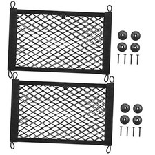 2PACK Small Cargo Nets Elastic Stretchable Pocket Storage Mesh 17.7x9.8 Inch