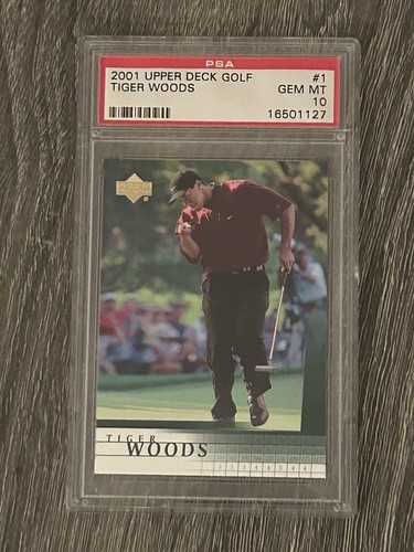 2001 Upper Deck Golf Tiger Woods #1 RC Rookie PSA 10 GEM MINT HOF