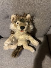 Vintage Retired Folkmanis Realistic Brown Gray Wolf Full Body Hand Puppet Plush