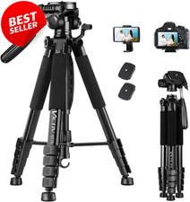 74in Camera Tripod Stand Aluminum Pro w/ Phone Holder Bag DSLR iPhone Scope - US