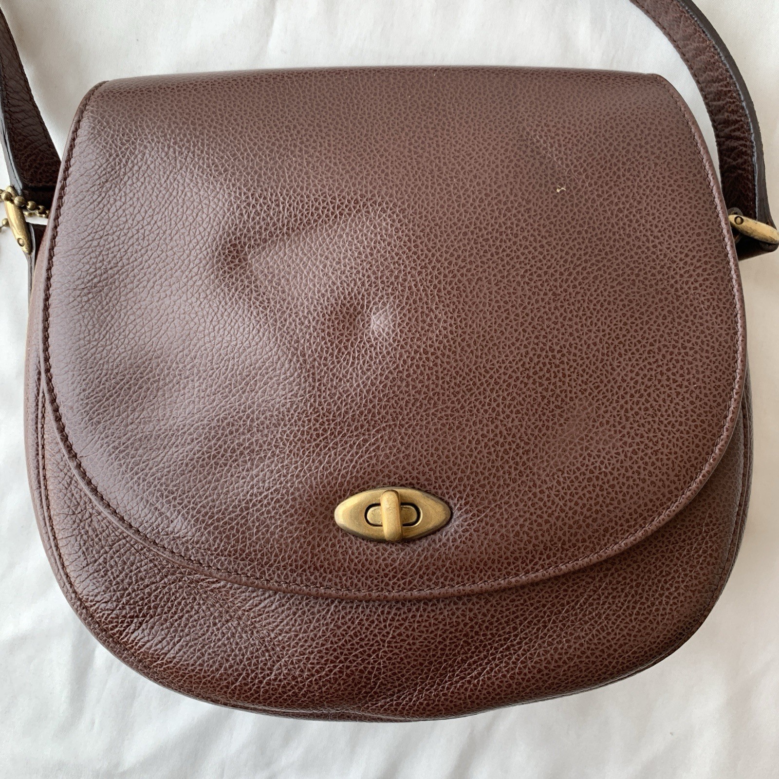 Vintage Coach Madison Carlyle Bag 4401 Brown Beechnut Leather Made In Italy 1995 image 5