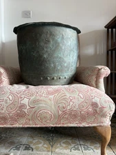 A 19th Century Riveted Copper Planter or Log Bin, 51cm diameter with Verdigris