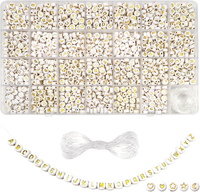 1440 StüCk Buchstabenperlen Zum ArmbäNder 4X7Mm Gold A-Z Buchstaben Perlen Set R