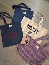 4x Sezane Shopping Tote Bag And 1x Octobre Keychain - Brand New