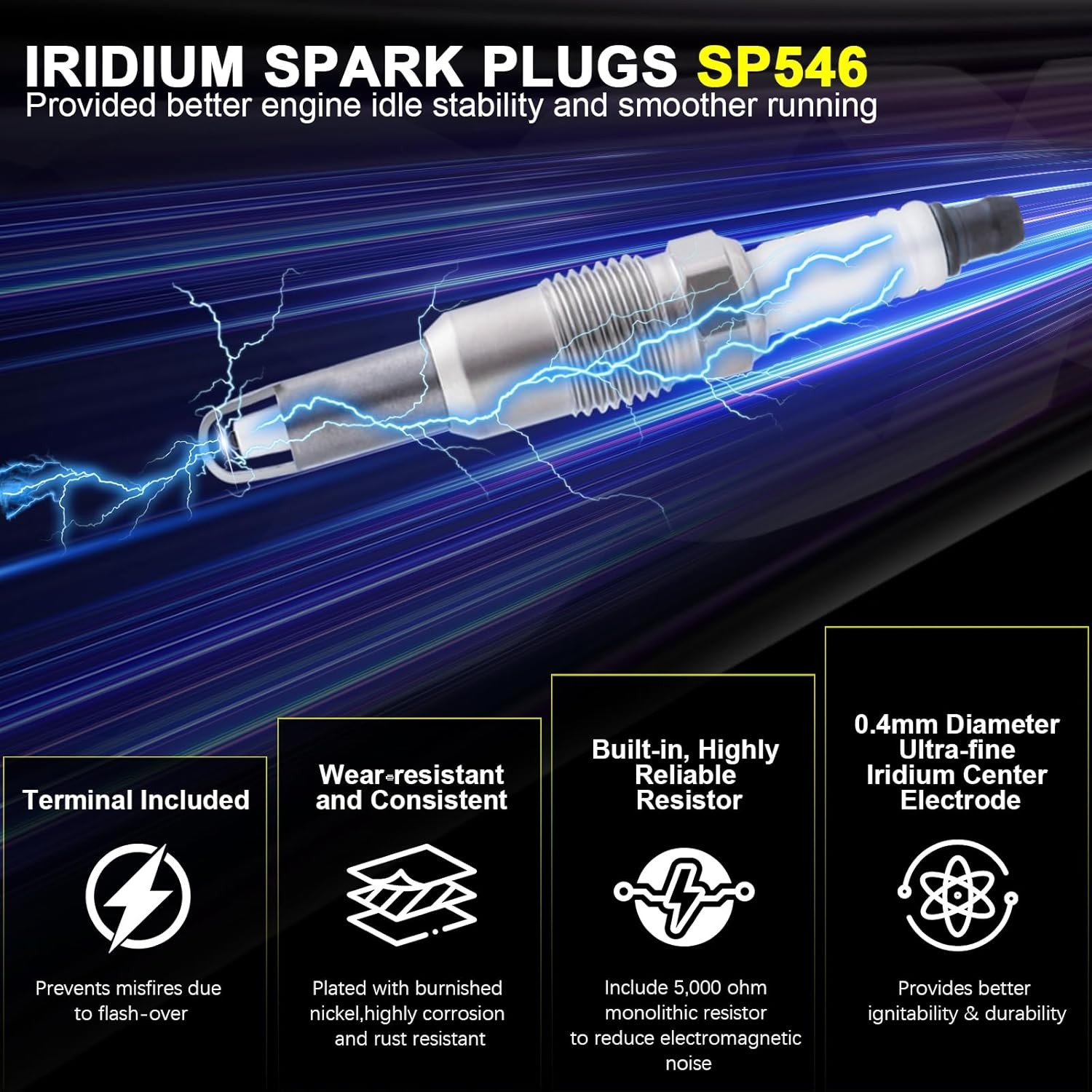 DG511 Ignition Coil + Spark Plug SP546 For 2005-2008 Ford F150 Expedition 5.4 V8