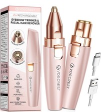 Eyebrow Facial Trimmer: 2 in1 Rechargeable Facial Hair Removal