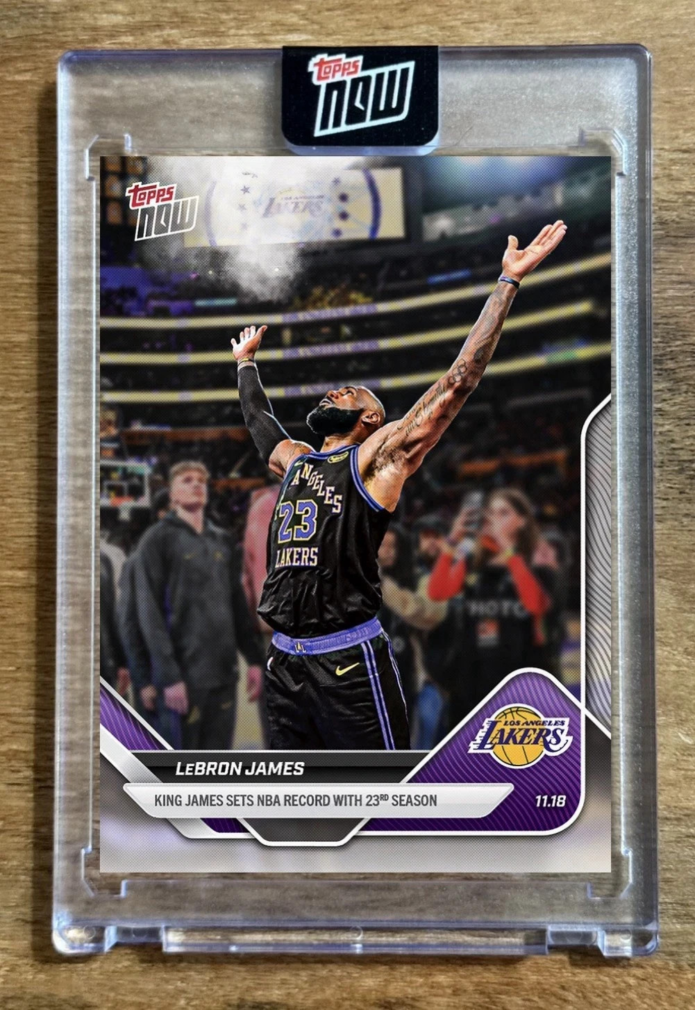 2025 NBA Topps Now #58 LEBRON JAMES 23rd SEASON HISTORIC DEBUT - ENCASED Presale