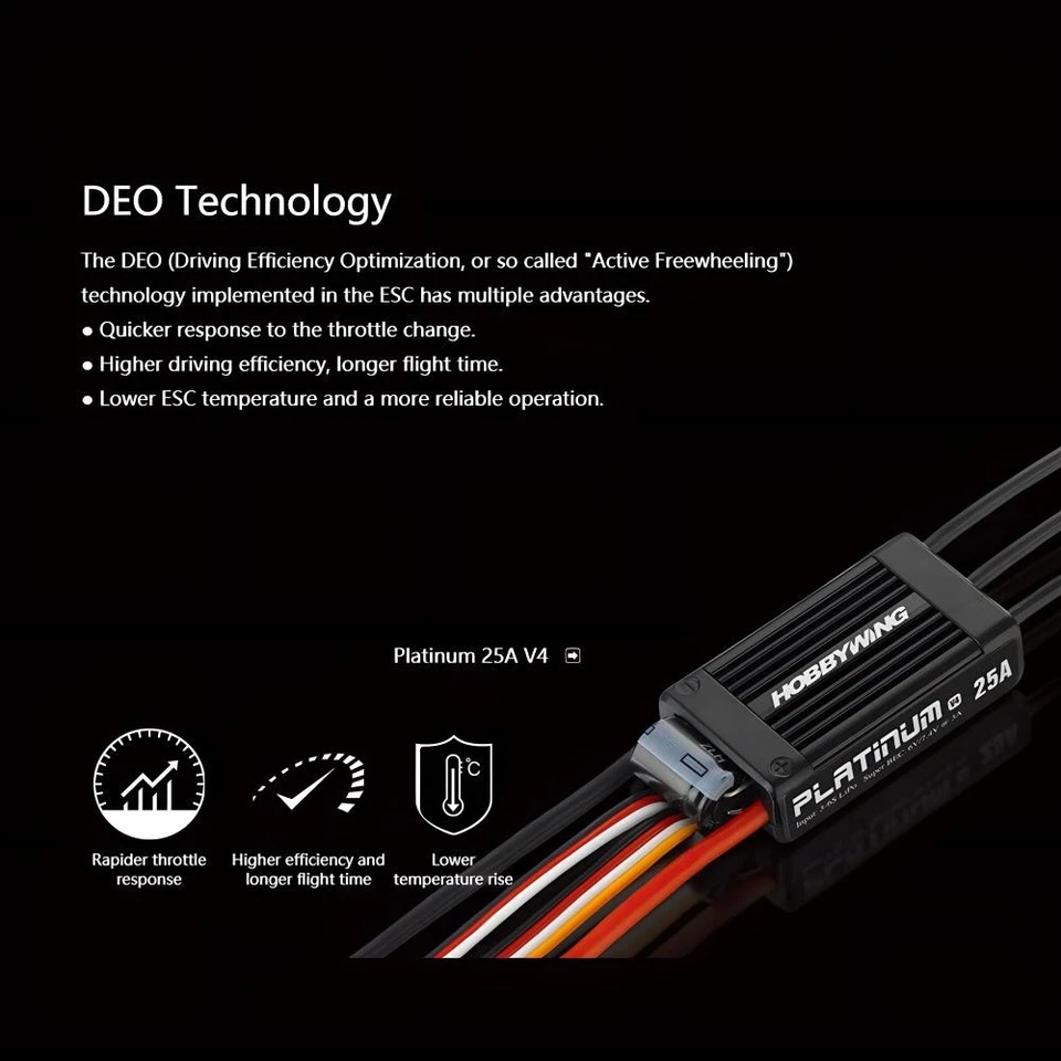 ​HOBBYWING Brushless ESC Platinum 25/40/80/120/150/260A For Fixed Wing Aircraft - Bild 3 von 4