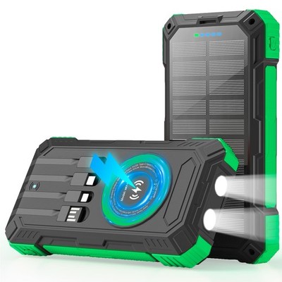 Cargador Solar Portatil De 49800 Mah Con Cuatro Cables Y Carga Rapida Pro