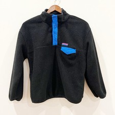 GAP Kids Jacket 10 Black Sweatshirt Arctic Fleece Reissue Pullover Snap Outdoor