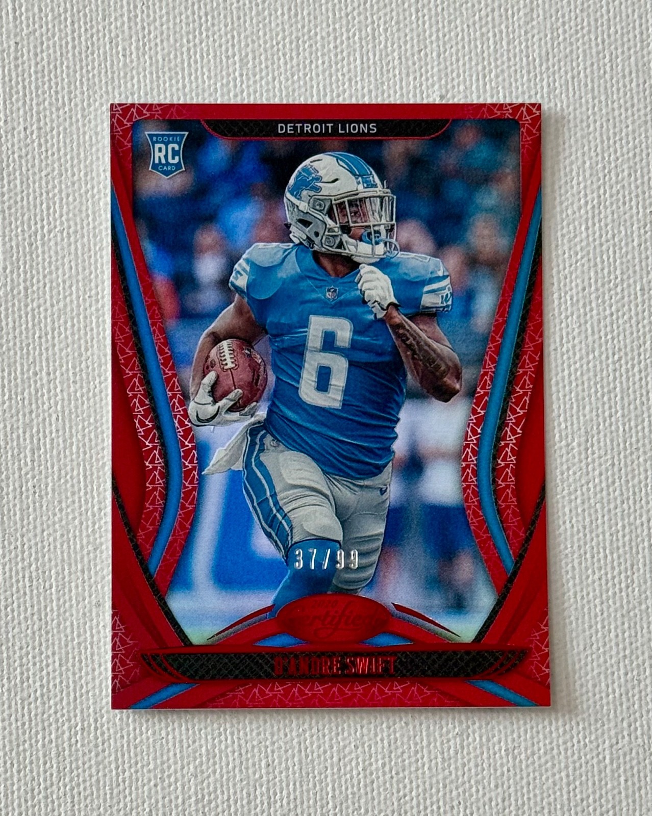 2020 Panini Certified Rookies D'Andre Swift #109 Mirror Red /99 RC Numbered SP