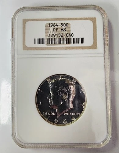 1964 PF68 Kennedy half dollar 90% silver
