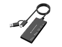 BIAN10B Conceptronic Card USB-A/C->SD/MicroSD/+ Black Card Reader CompactF ~D~
