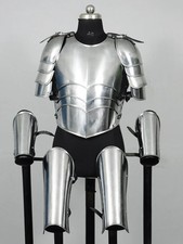 Medieval Knight Steel Cuirass Set with Pauldrons, Battle Armor Costume LARP