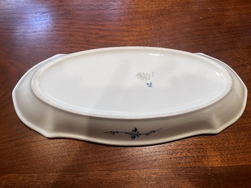 Celery Dish Blue Traditional Bing & Groendahl 12” Royal Copenhagen Blue Fluted - Picture 8 of 12