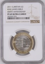 2011 Great Britain £2 King James Bible 400th Anniv. Proof NGC PF 69