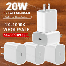 Type C Fast Charger 20W PD USB C Adapter for iPhone 16e/17/15/Air/14/12 Cube Lot