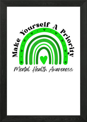 Gerahmtes Wandbild Poster Leinwanddruck Bild für psychische Gesundheit Regenbogen