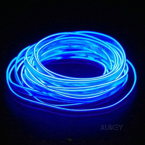 5M Car Interior LED Strip Lights USB Ambient Blue Neon EL Wire Flexible Gap Trim - Afbeelding 9 van 9
