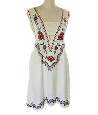 Chealsea & Violet Cut Out Tie  Back Boho Embroidered White Dress/SizeL
