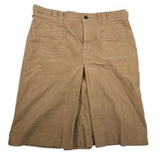 Vintage Polo Jeans Company Ralph Lauren Tan Corduroy Pleated l Skirt Size 14