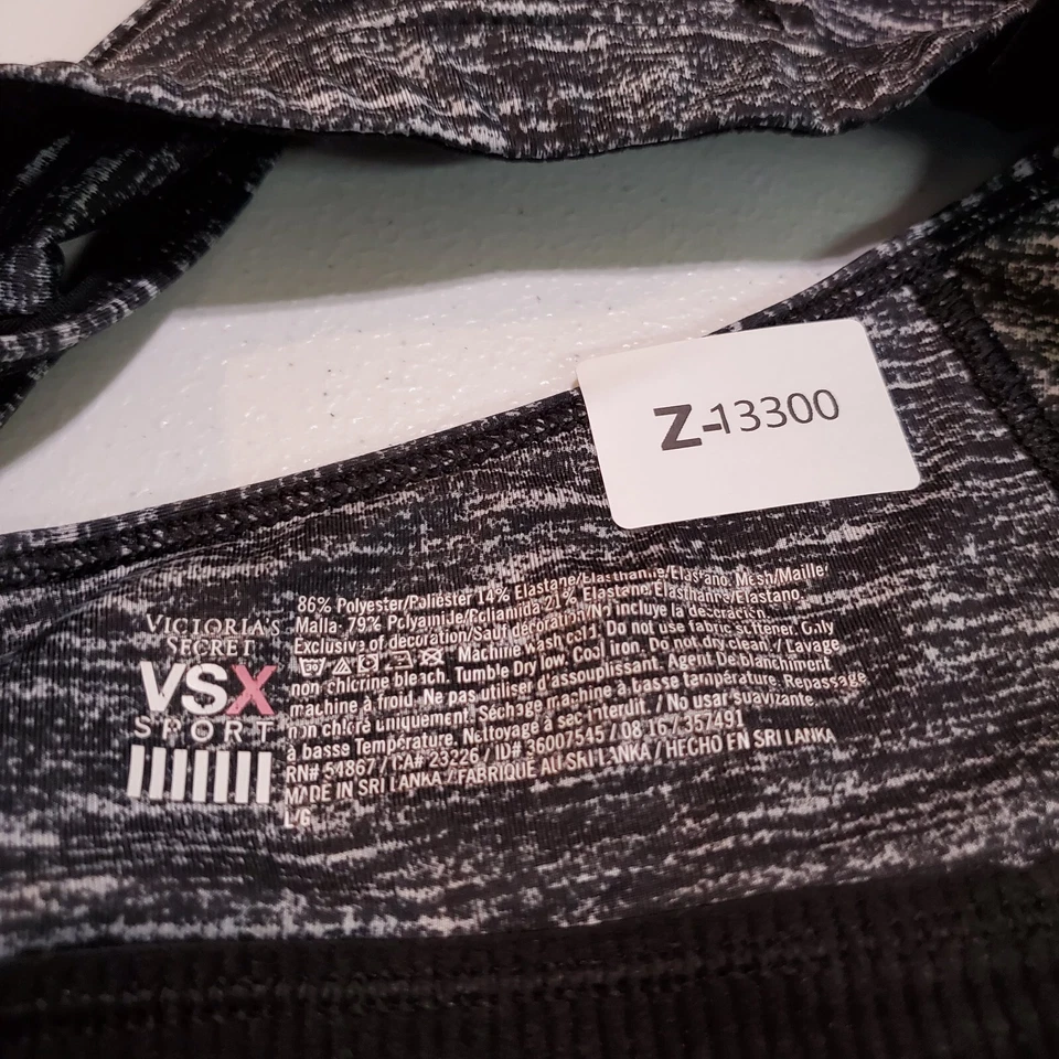Victoria's Secret Women Sports Bra Large Gray Strappy Mesh Wireless Pullover - Image 2 of 4