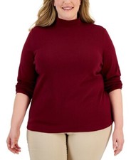 Karen Scott Plus Size Mock-Neck Top, Sz 2X