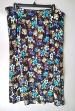 SAG HARBOR Woman Multicolor Flower Button front Skirt 1X