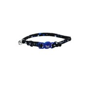 Safe Cat Round Fashion Collar for Cats 3/8" x 8-12" Black Stars