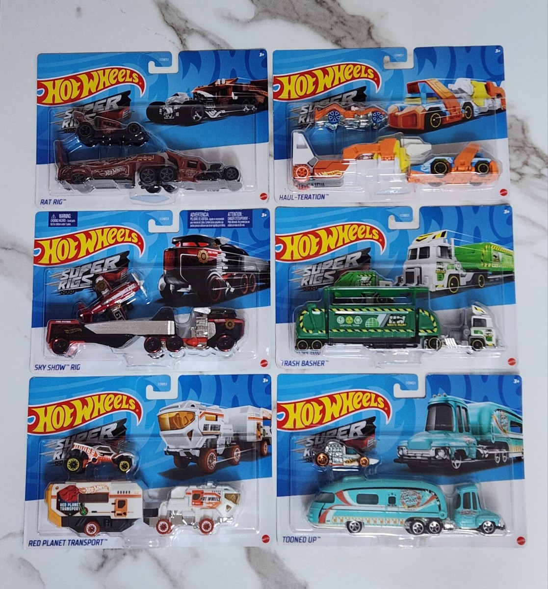 Complete Set Of 6) 2022 Hot Wheels SUPER RIGS Rat Rig Sky