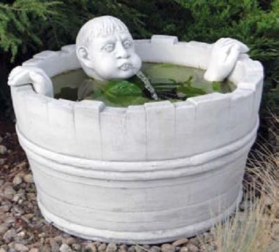Fontäne Mann im Fass (S207022) Wasserspiel Springbrunnen Statue Skulptur 56 cm