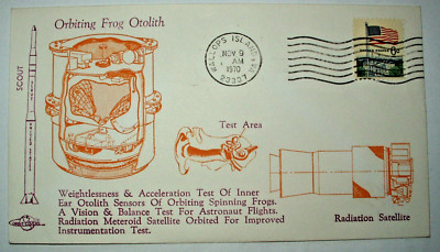 Orbiting Frog Otolith -Scout 9.11.1970 Ersttagsbrief USA Stempel Wallops Island