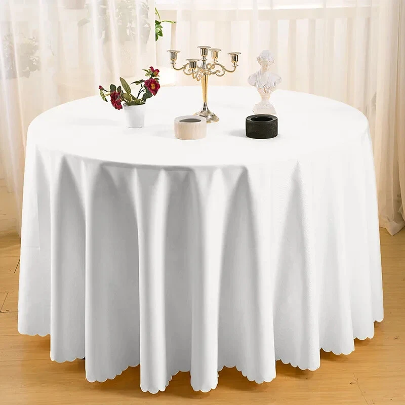 Wedding Christmas Decorative Table Cloth Round Tablecloths Dining Table Cover - Image 2 of 4