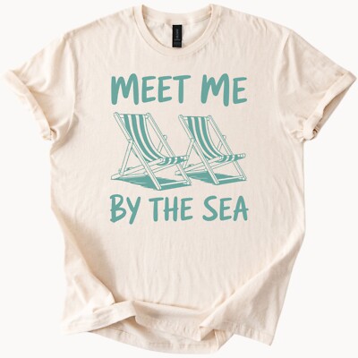Beach Chairs TShirt Meet Me By The Sea Summer Tee Graphic Top