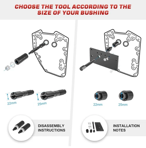 HARLEY DAVIDSON 88, 96, 103 TWIN CAM INNER CAM BEARING INSTALLER & PULLER TOOLS - Imagen 5 de 17