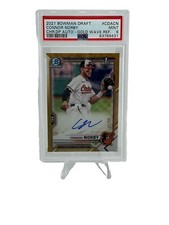 2021 Bowman Draft - Chrome Draft Pick Auto Gold Wave Refr. 21/50 PSA 9