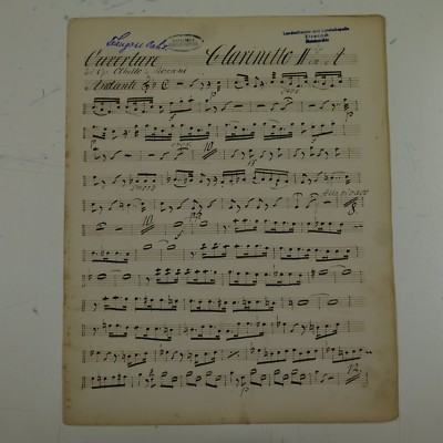 ROSSINI OTHELLO OUVERTÜRE Klarinette 2-teilig, antike Musikhandschrift 