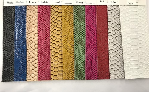 Tan/brown Faux Viper Snake Skin Vinyl-faux Leather-3D Scales-sold By The Yard. - Picture 4 of 7