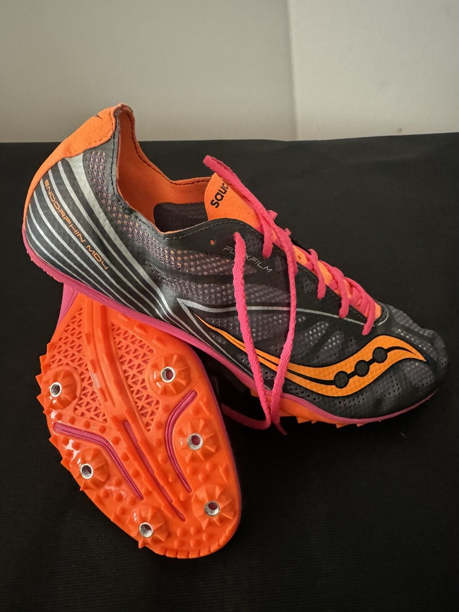 Saucony Endorphin MD4 Track Spike Shoe Orange Silver Pink Women's