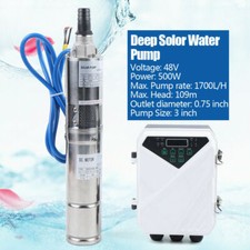 3" Solar Water Pump 48V 500W Submersible Bore Deep Well Controller Kit MPPT US