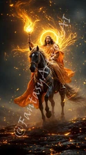 Jesus Christ (fire) - Digital Image Phone Background AI Art, 15 images - #57
