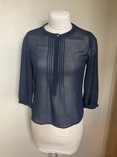 Womens Sheer Banana Republic Blouse Navy Blue Size XS Polyester Lightweight