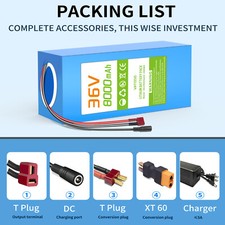 36V 8AH Lithium Ebike Battery for 200W-500W Ebike Electric Bicycle DIY