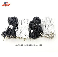 Wholesale Audio Extension Cables 3.5mm AUX MP3 Cable 2m / 6.6Ft Bulk Lot UNICORN