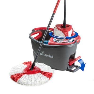 Vileda Turbo EasyWring & Clean Wischmop Komplett Set Powerschleuder Rot Grau