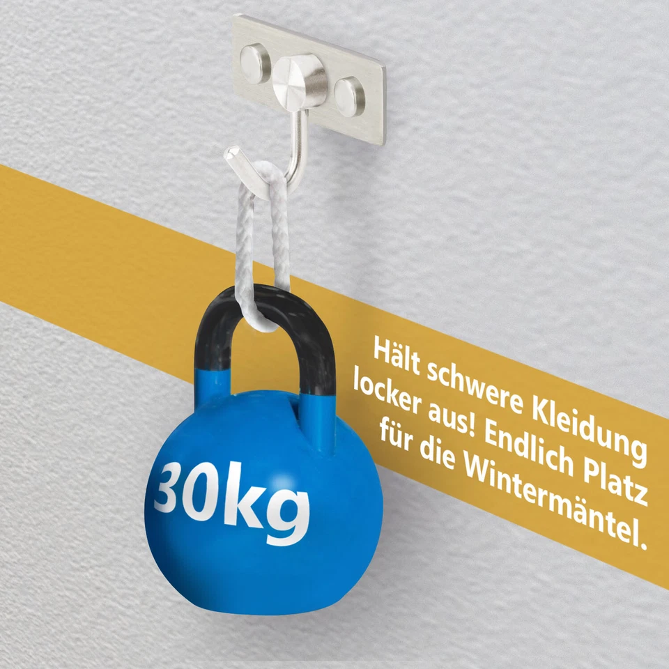 Edelstahl Kleiderhaken Hakenleiste ROSTFREI Garderobenhaken Wandhaken Garderobe - Bild 2 von 4