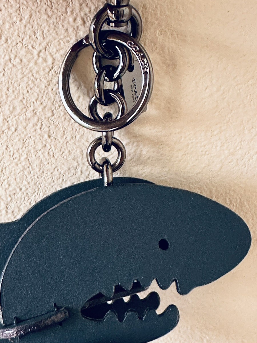 NWT COACH SHARKY LARGE BLUE SKELETAL BAG CHARM / FOB / KEY RING