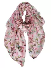 GERINLY Scarfs for Women Lightweight Floral Birds Print Scarves and Wraps for...
