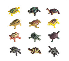 12pcs/set Mini Sea Turtle Tortoise PVC Toy Ocean Animal Figure Doll Kids Gift