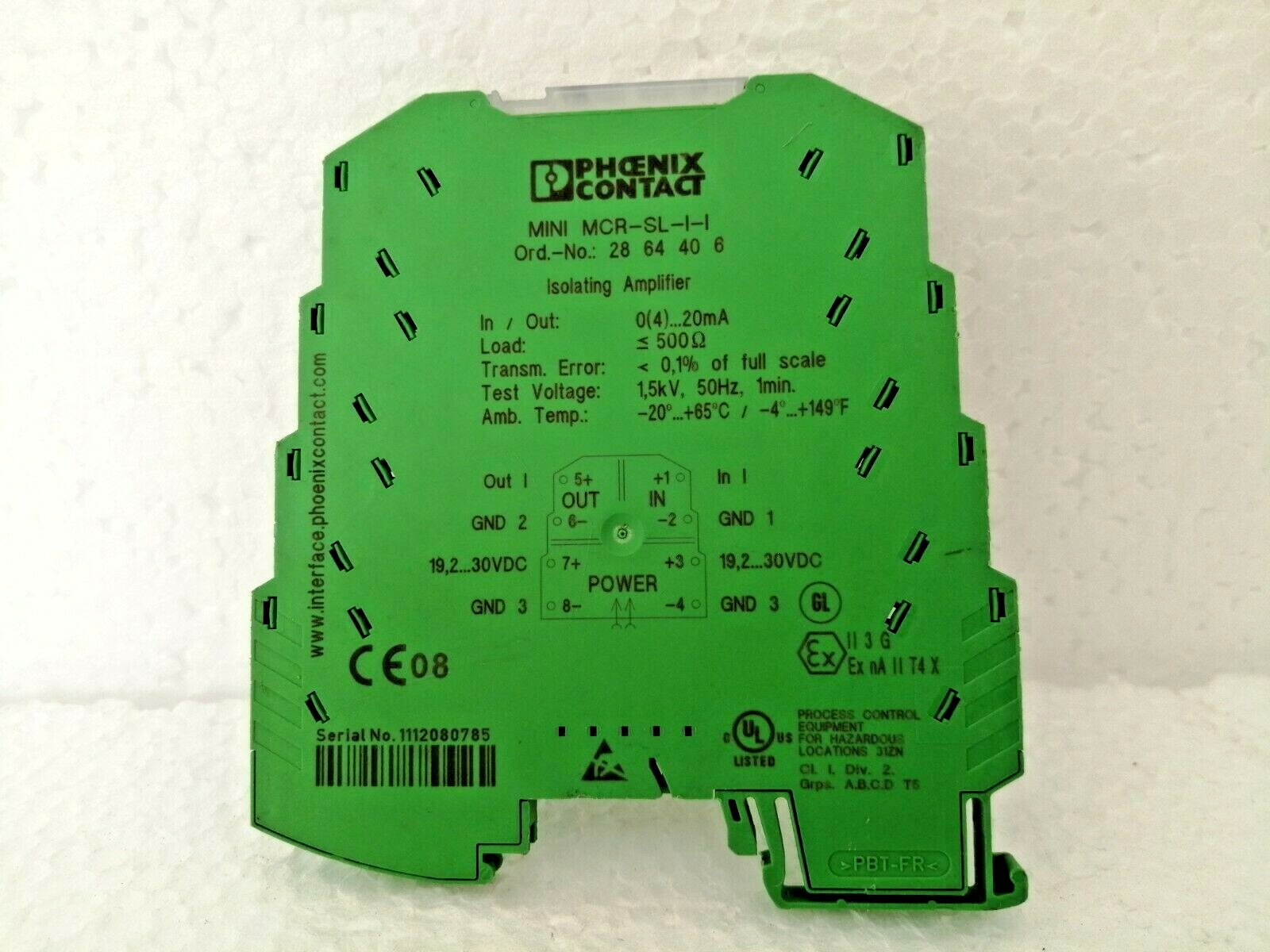 Phoenix Contact Signal Conditioner Isolating Amplifier MINI MCRSLII